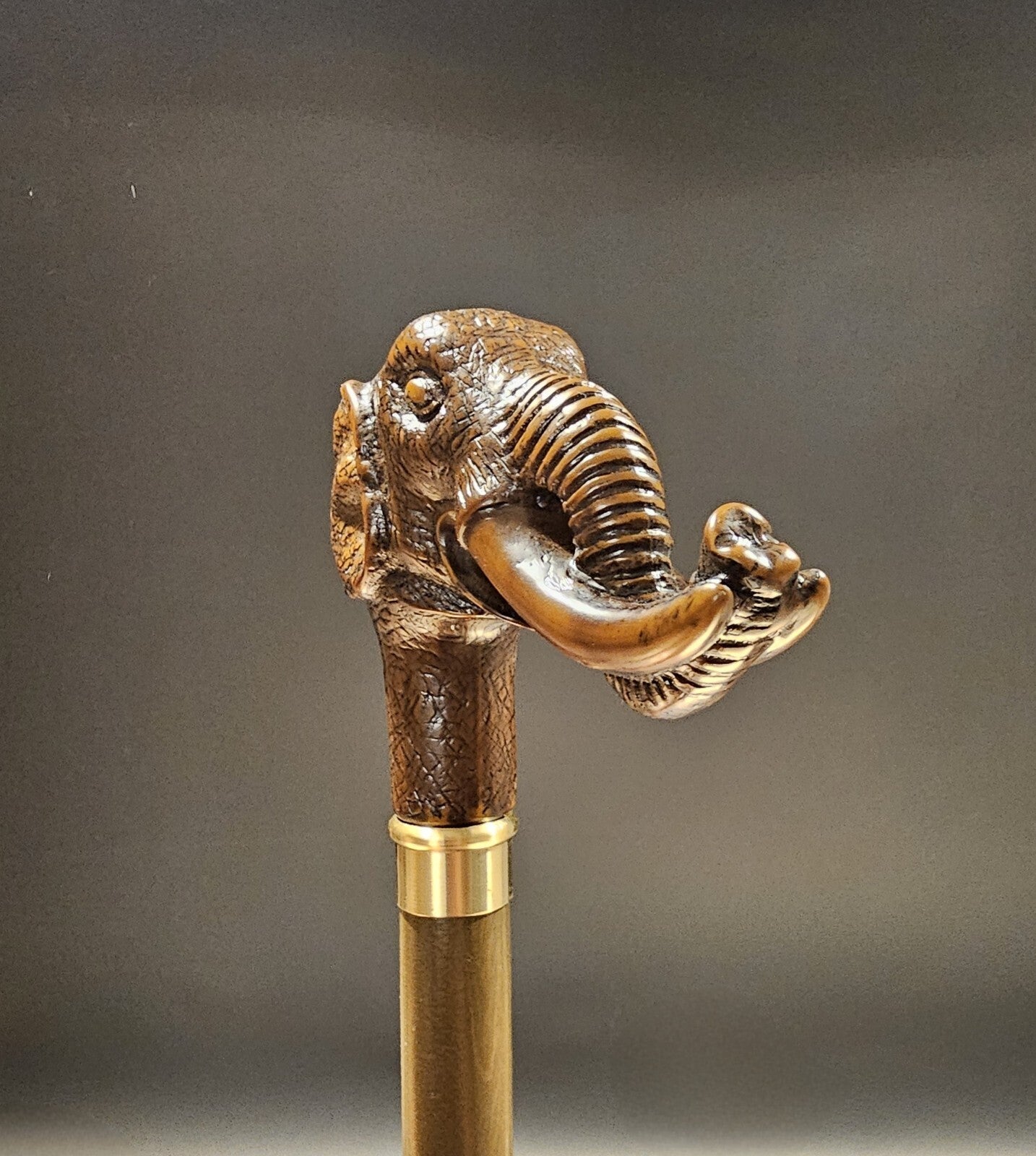 36" Antique Style Elephant Walking Stick Cane