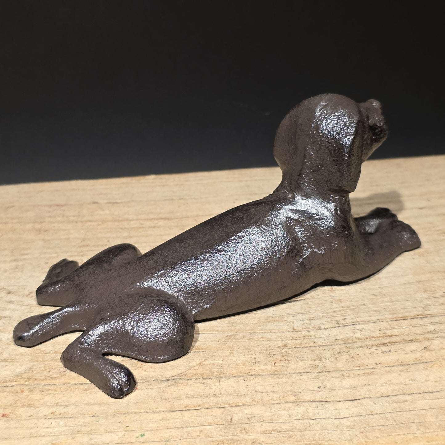Cast Iron Lying Dog Doorstop – Vintage Style Figural Door Stop