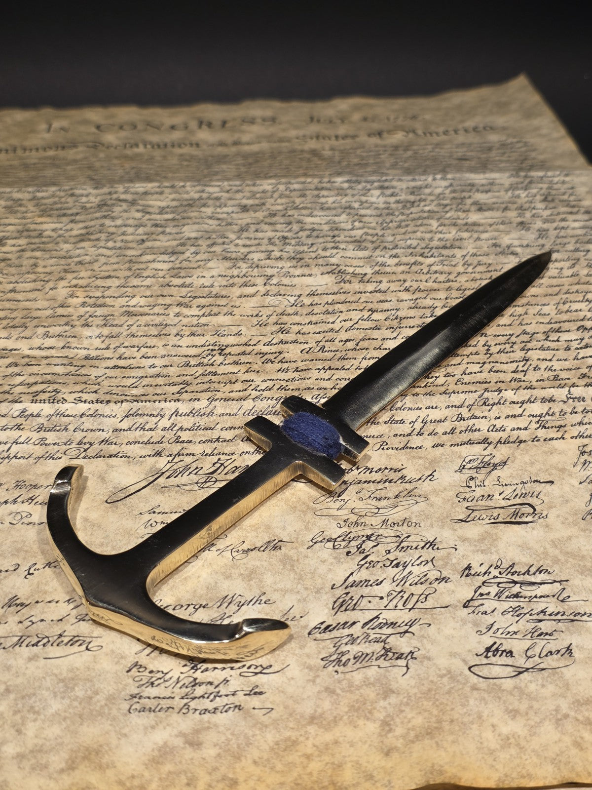 8" Vintage Style Brass Anchor Letter Opener Nautical Desk Accessory