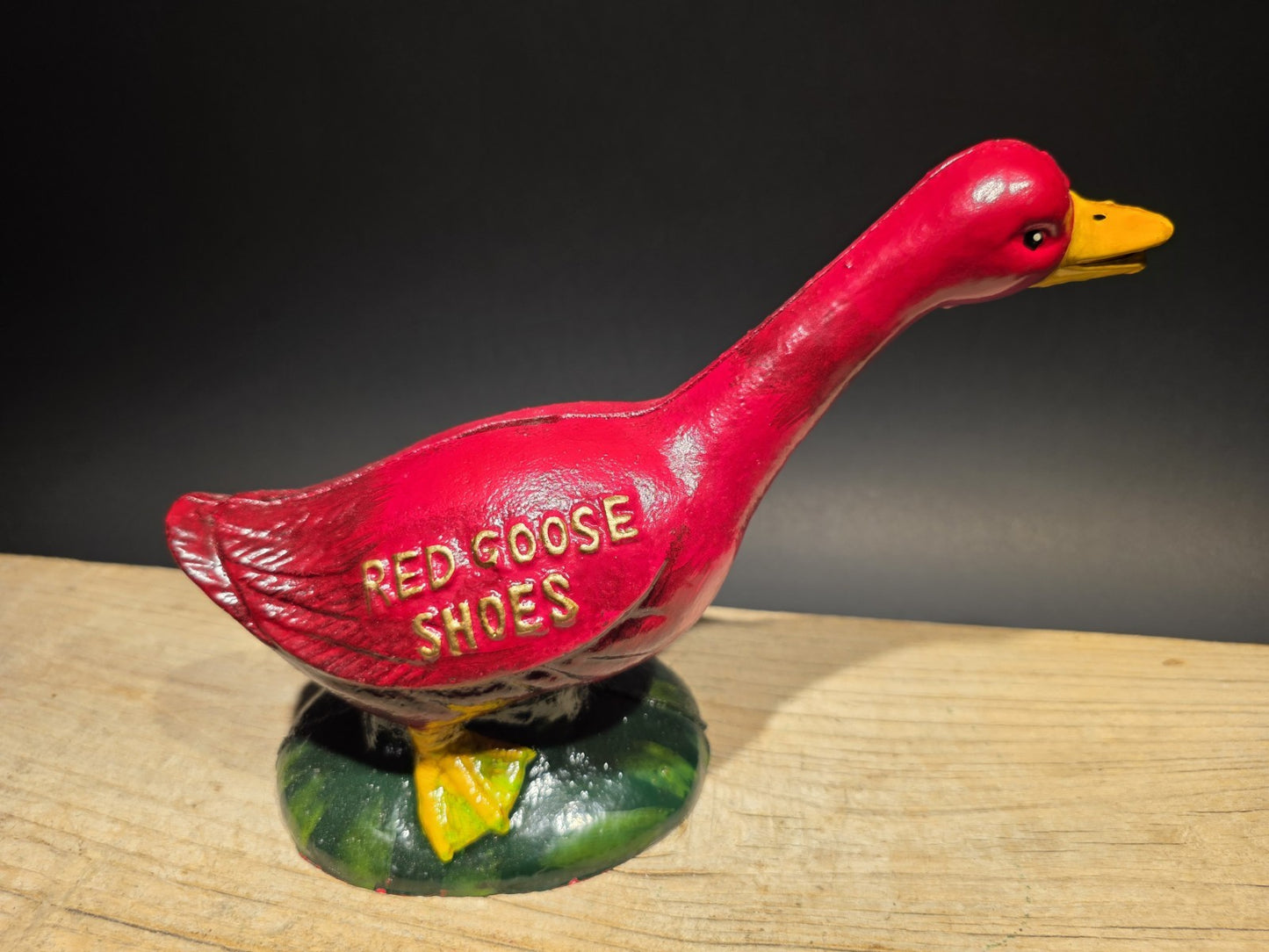 Antique Style Red Goose Cast Iron Still Coin Bank
