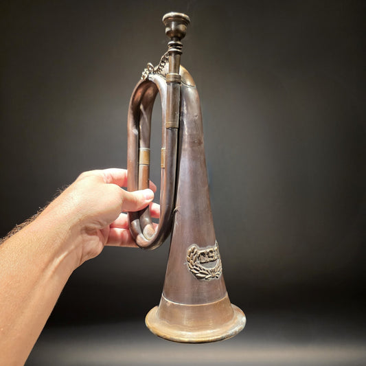 12" Antique Style Civil War Confederate CSA Bugle Copper Brass Signal Horn
