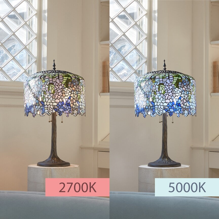 29.5" Wisteria Leaded Glass Stained Glass Table Lamp