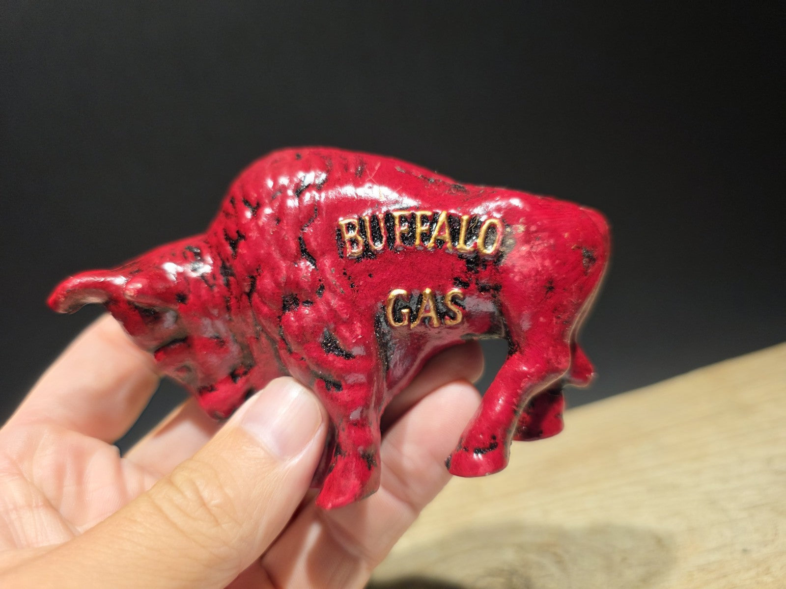 Antique Style Buffalo Gasoline Cast Iron Coin Bank