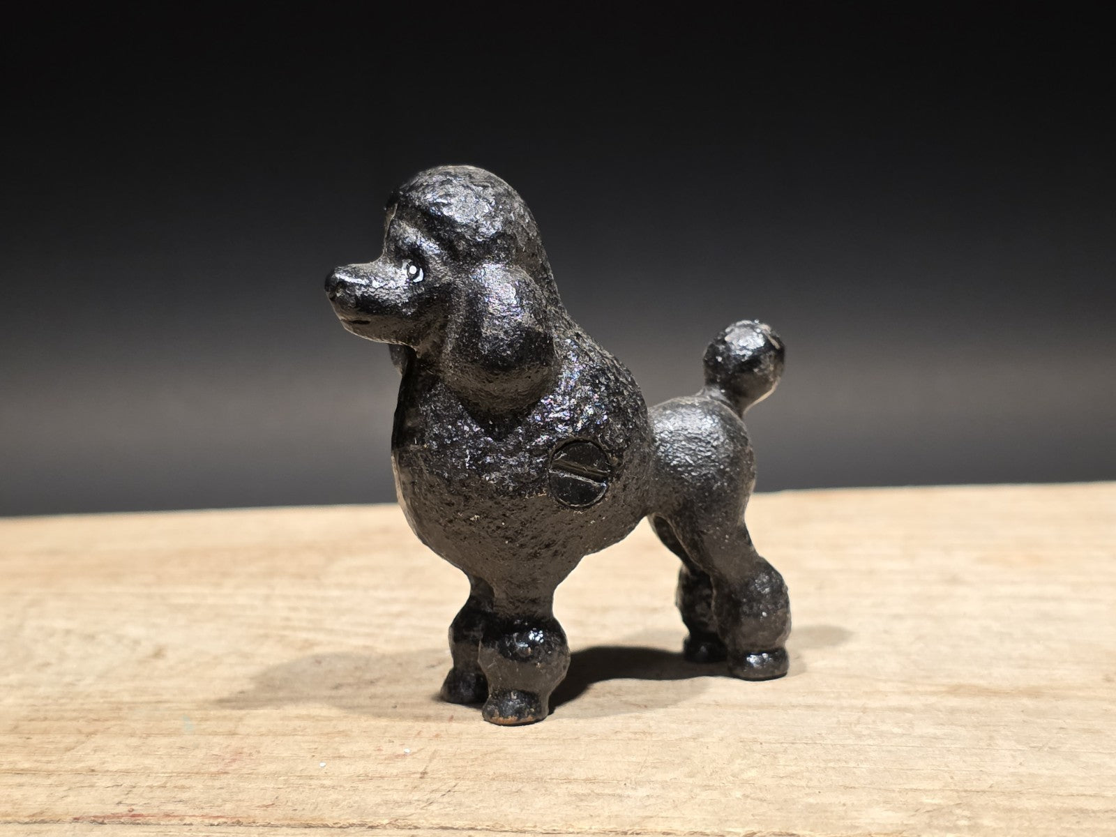 Cast Iron Poodle Dog Figurine – Vintage Style Black Poodle Statue