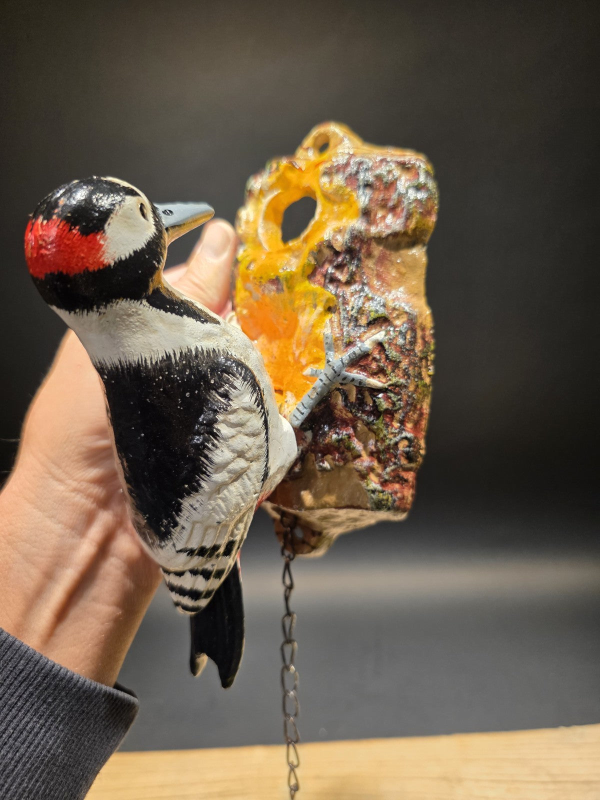 Vintage Style Folk Art Cast Iron Woodpecker Door Knocker