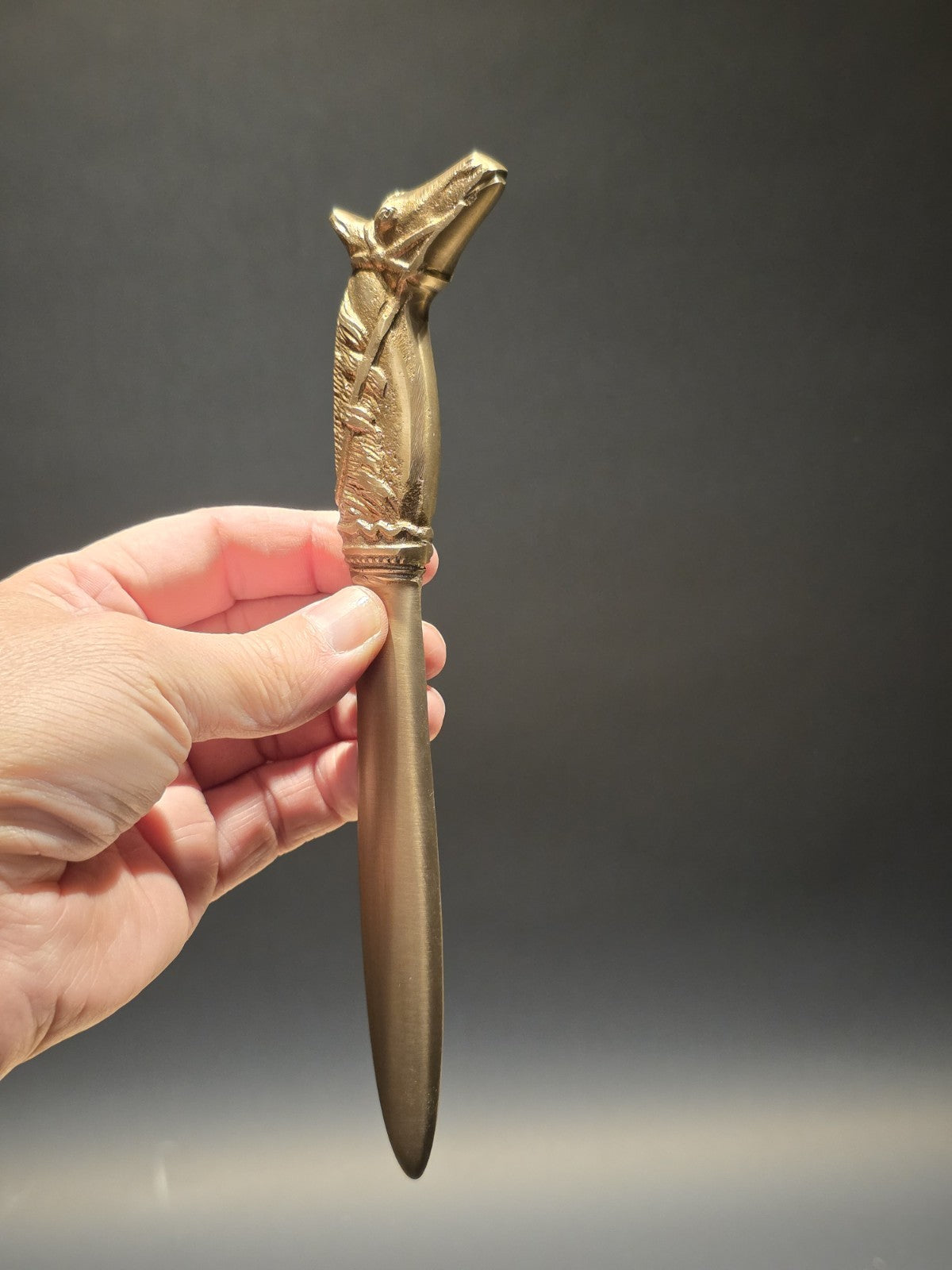 8 1/2"  Vintage Style Brass Horse Letter Opener