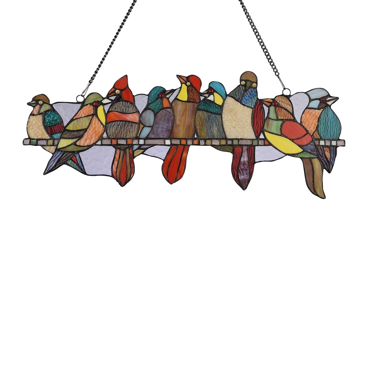 23.7" Song Bird Stained Glass Window Hanging Panel Suncatcher