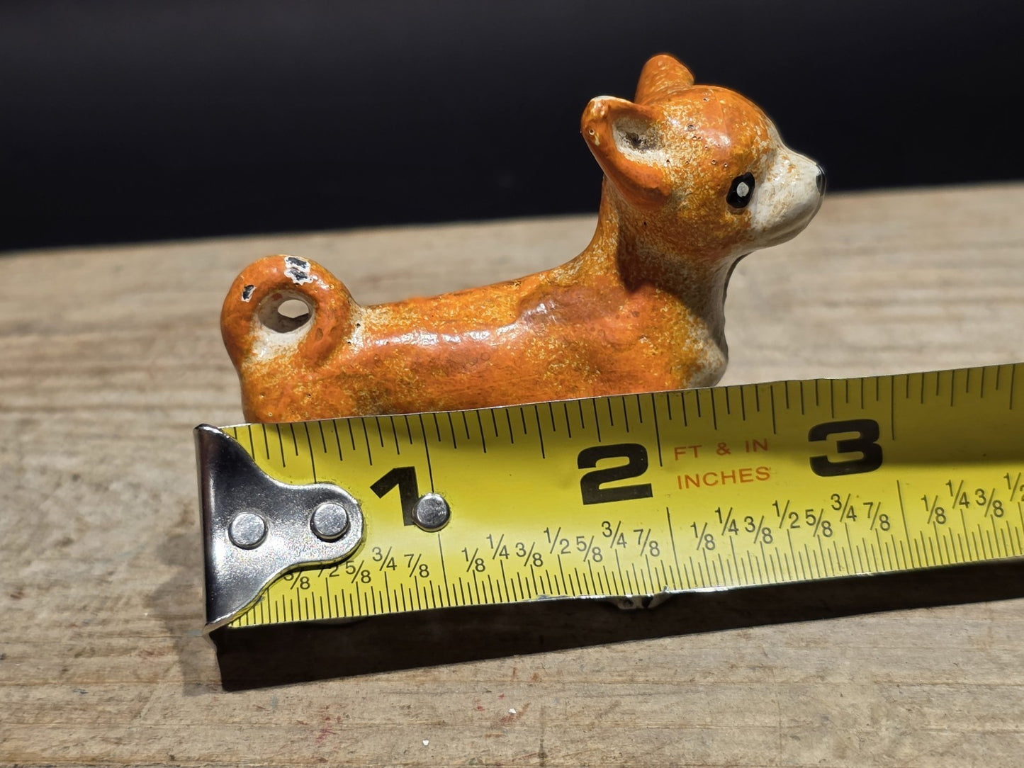 Vintage Antique Style Miniature Cast Iron Chihuahua Dog Figurine Dog