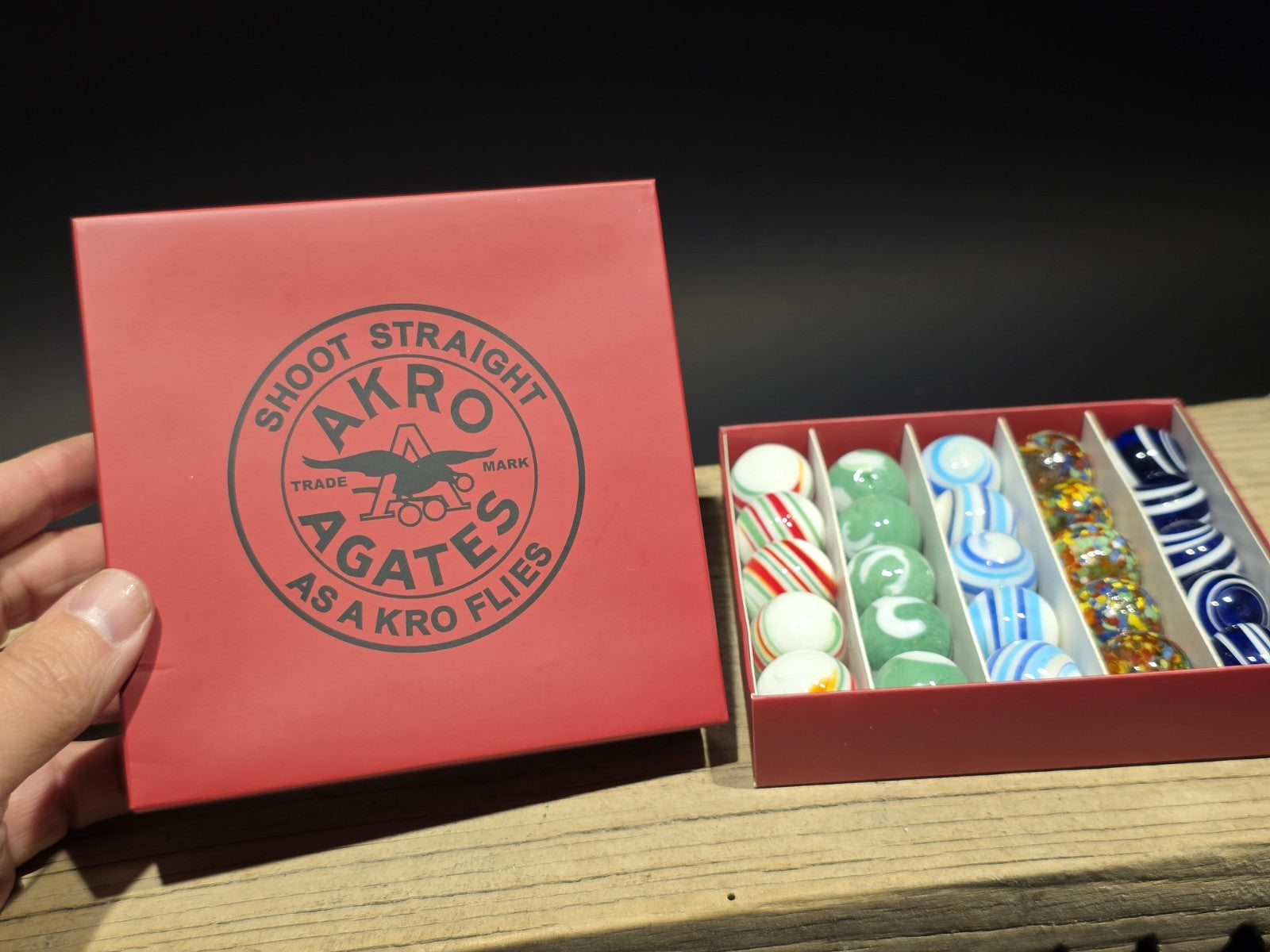 Akro Agates Vintage Style Box Set of Marbles