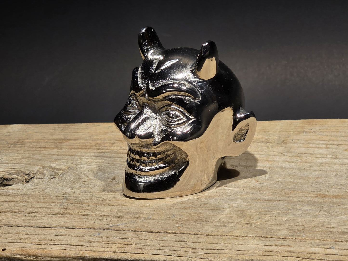Vintage Style Devil Skull Metal Shifter Knob Hood Ornament- Undrilled