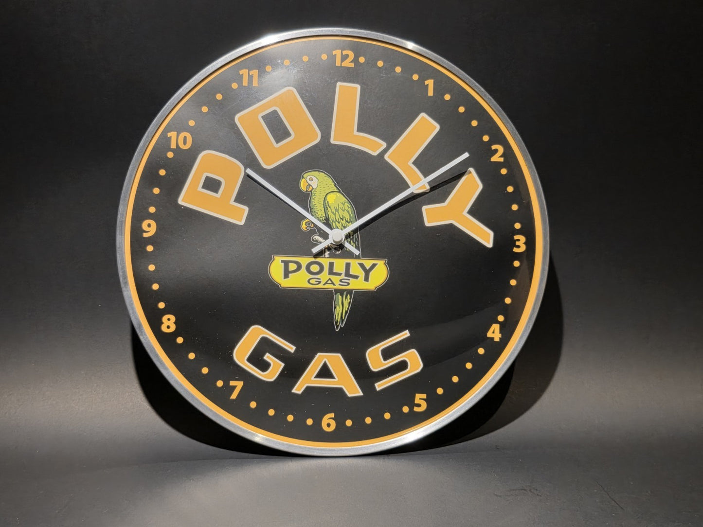 12" Antique Vintage Style Round Polly Gas Oil Wall Clock Sign