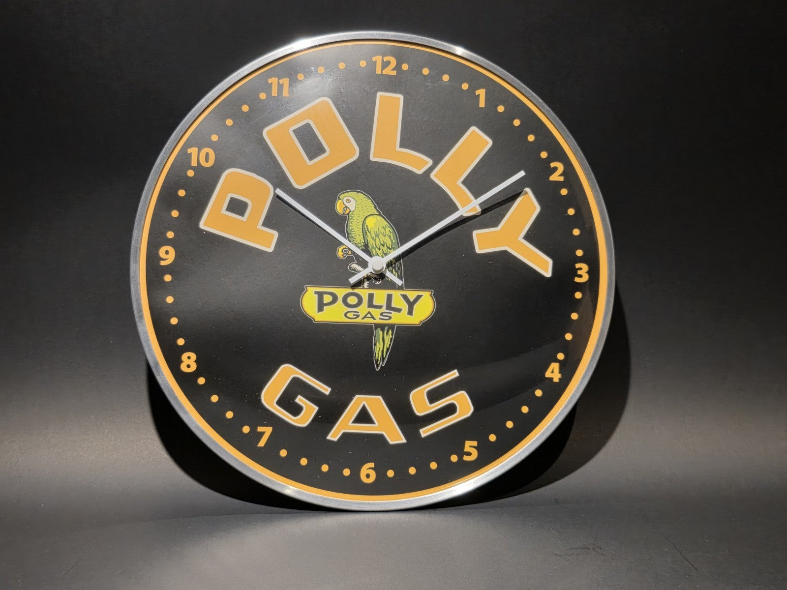 12" Antique Vintage Style Round Polly Gas Oil Wall Clock Sign