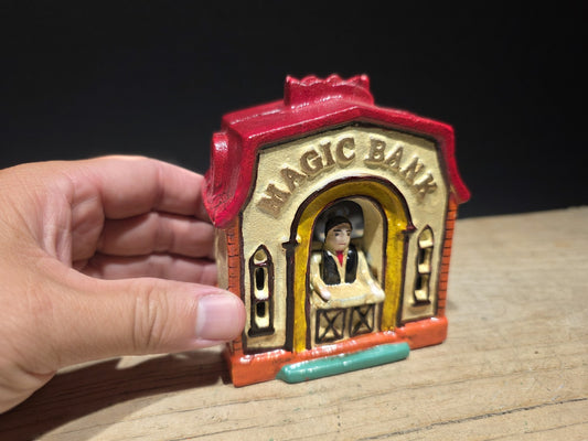 Antique Style Cast Iron Magic Coin Bank
