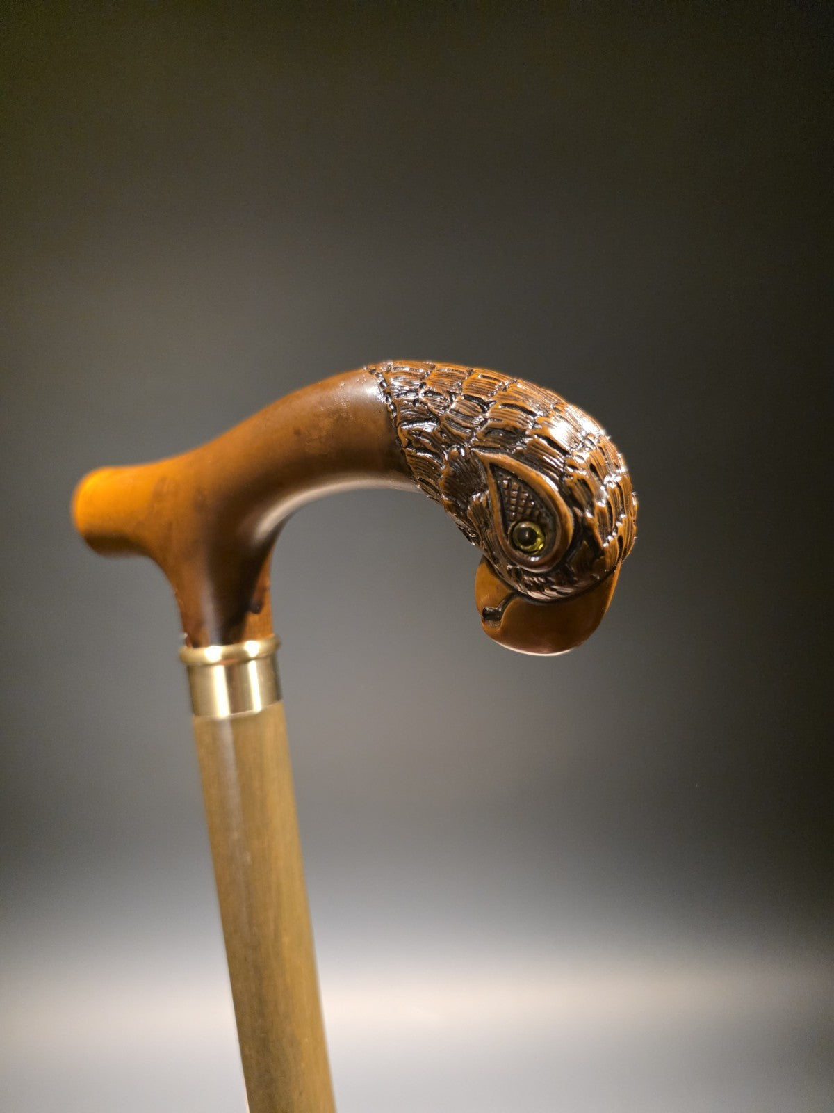 36" Antique Style Parrot Head Walking Stick Cane
