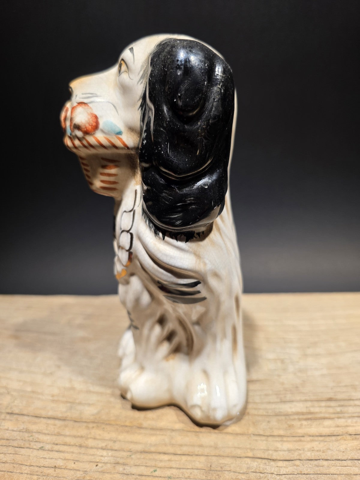8" Antique Vintage Style Staffordshire Spaniel Dog Figurine
