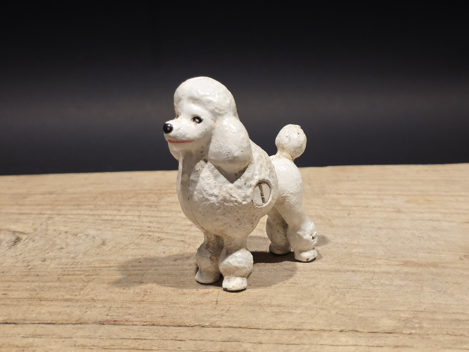 Cast Iron White Poodle Dog Figurine Vintage Style Poodle Statue
