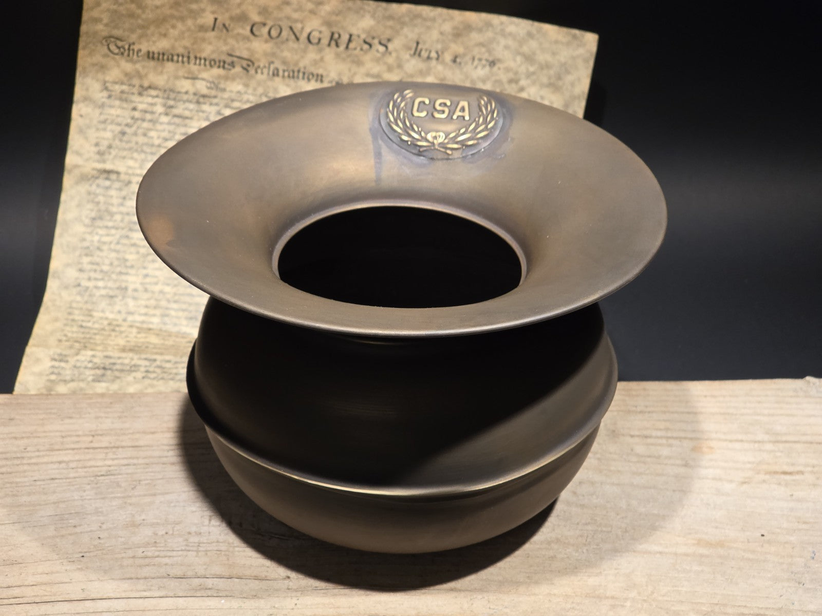 8 1/2" Antique Style Civil War Confederate Brass Spittoon Cuspidor