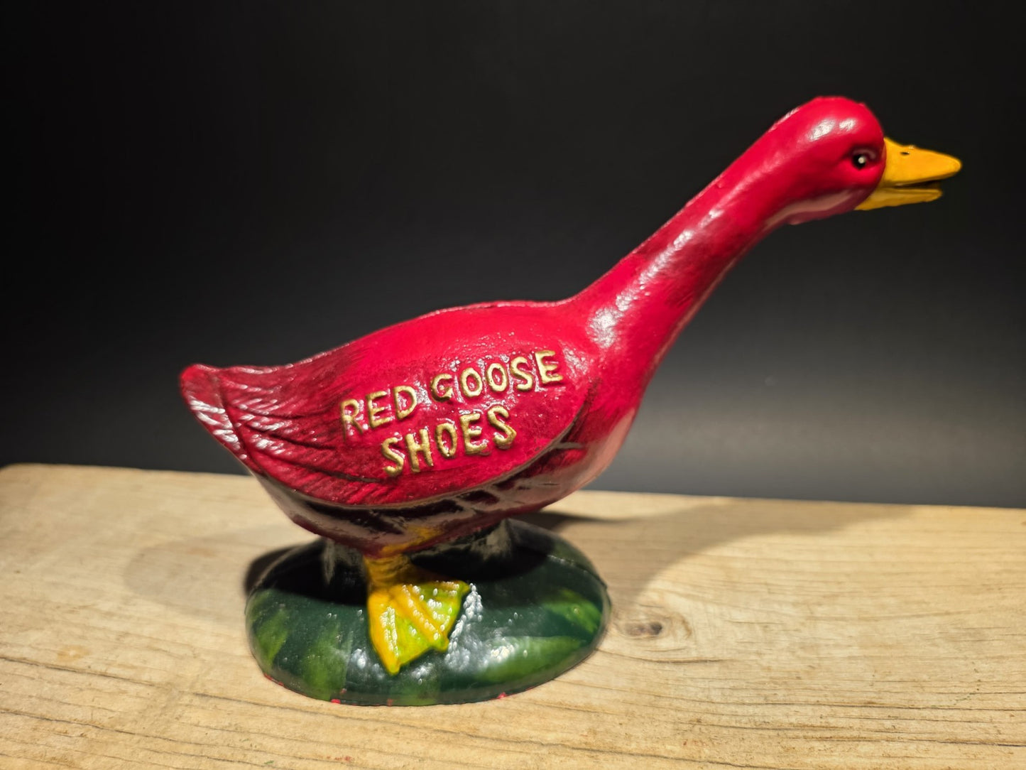 Antique Style Red Goose Cast Iron Still Coin Bank