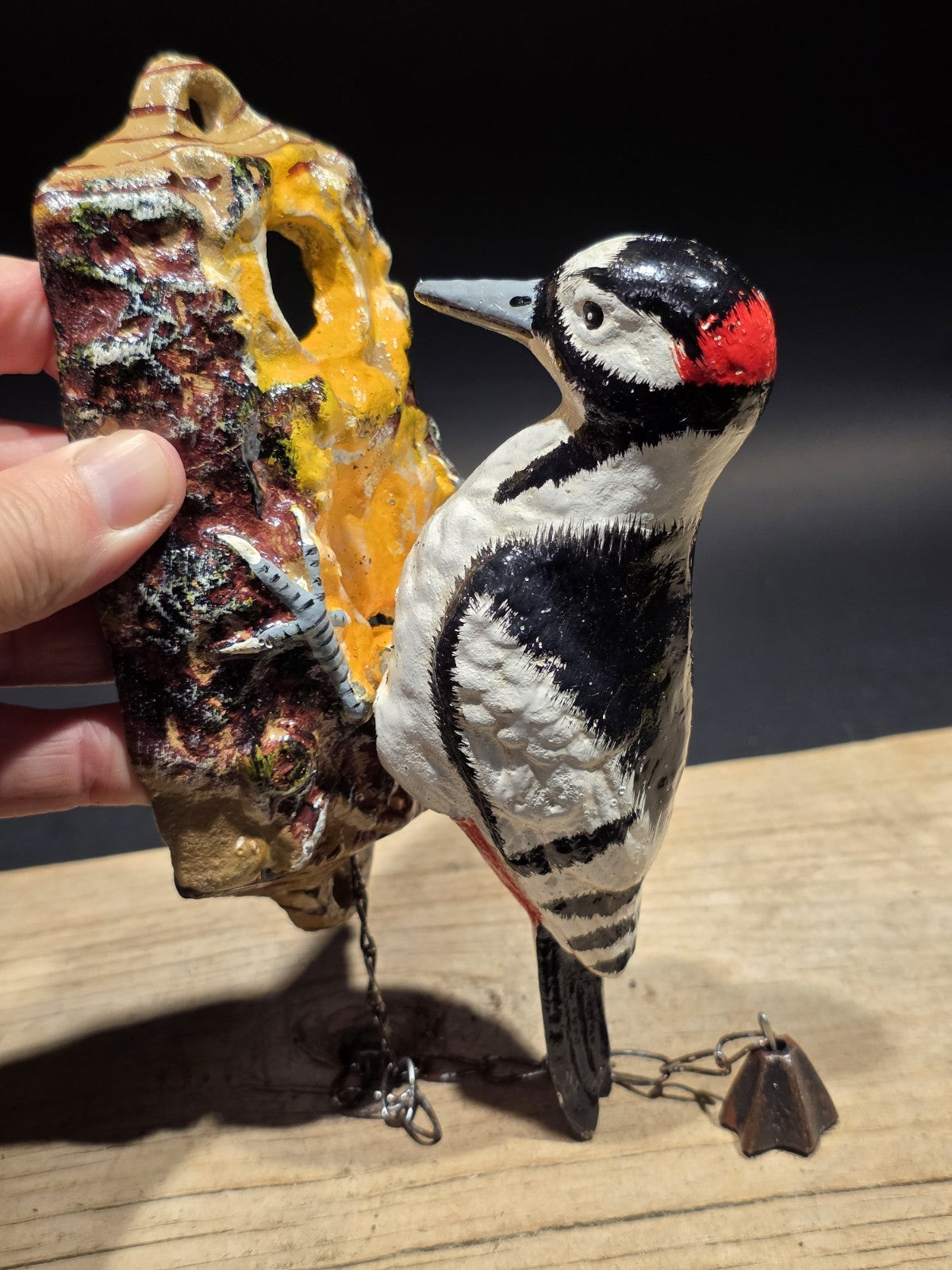 Vintage Style Folk Art Cast Iron Woodpecker Door Knocker