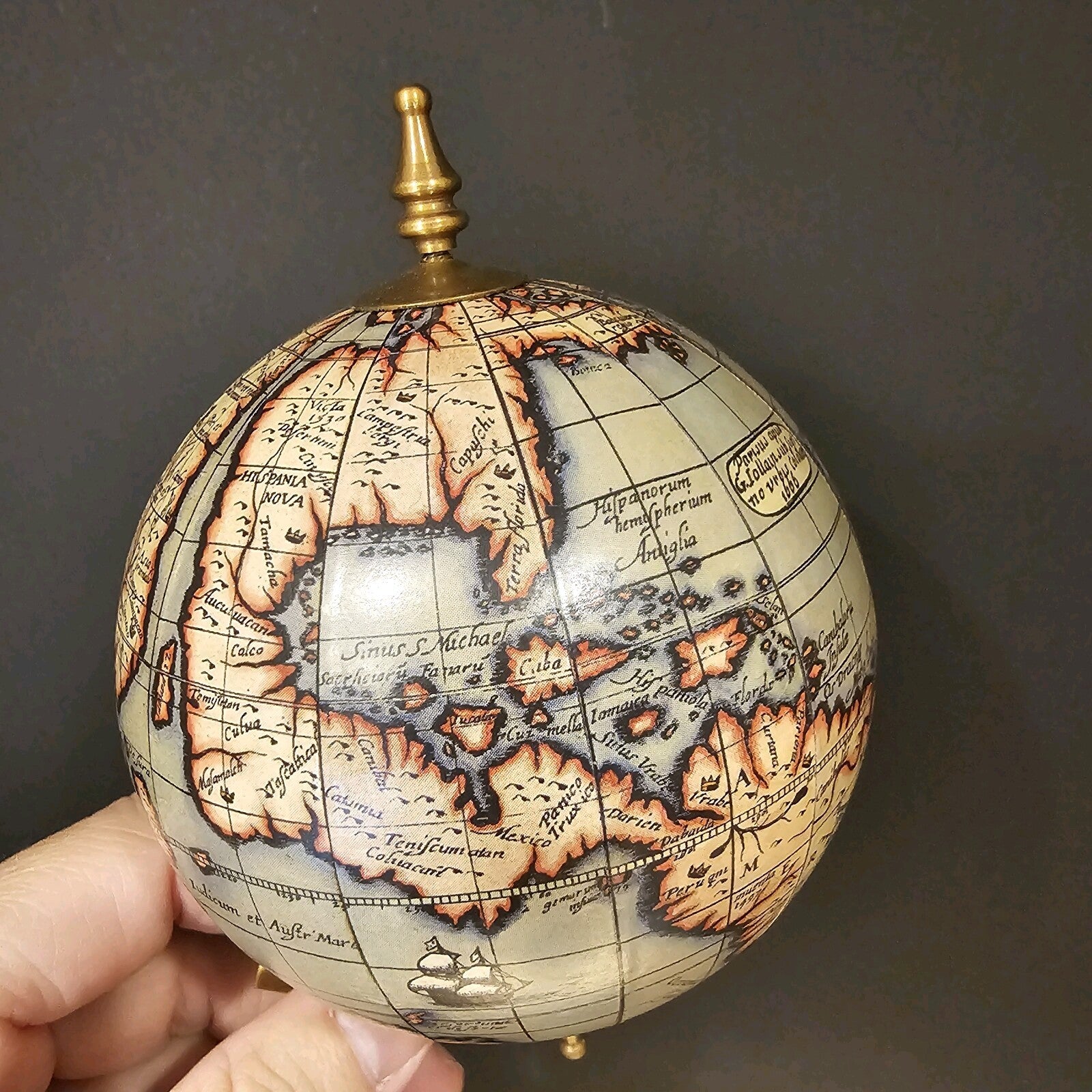 Old World Style 8" Globe w Turned Wood Stand