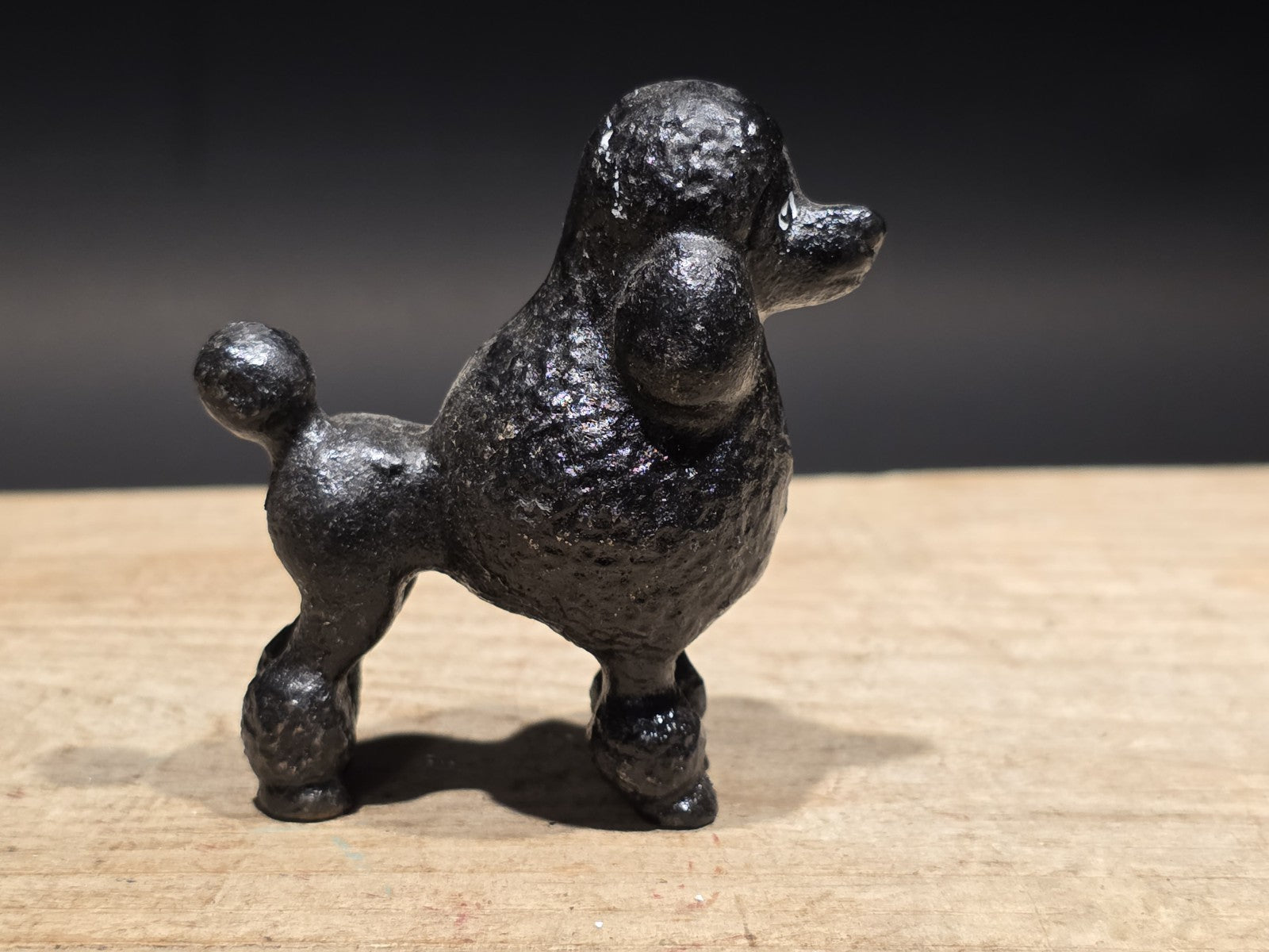 Cast Iron Poodle Dog Figurine – Vintage Style Black Poodle Statue