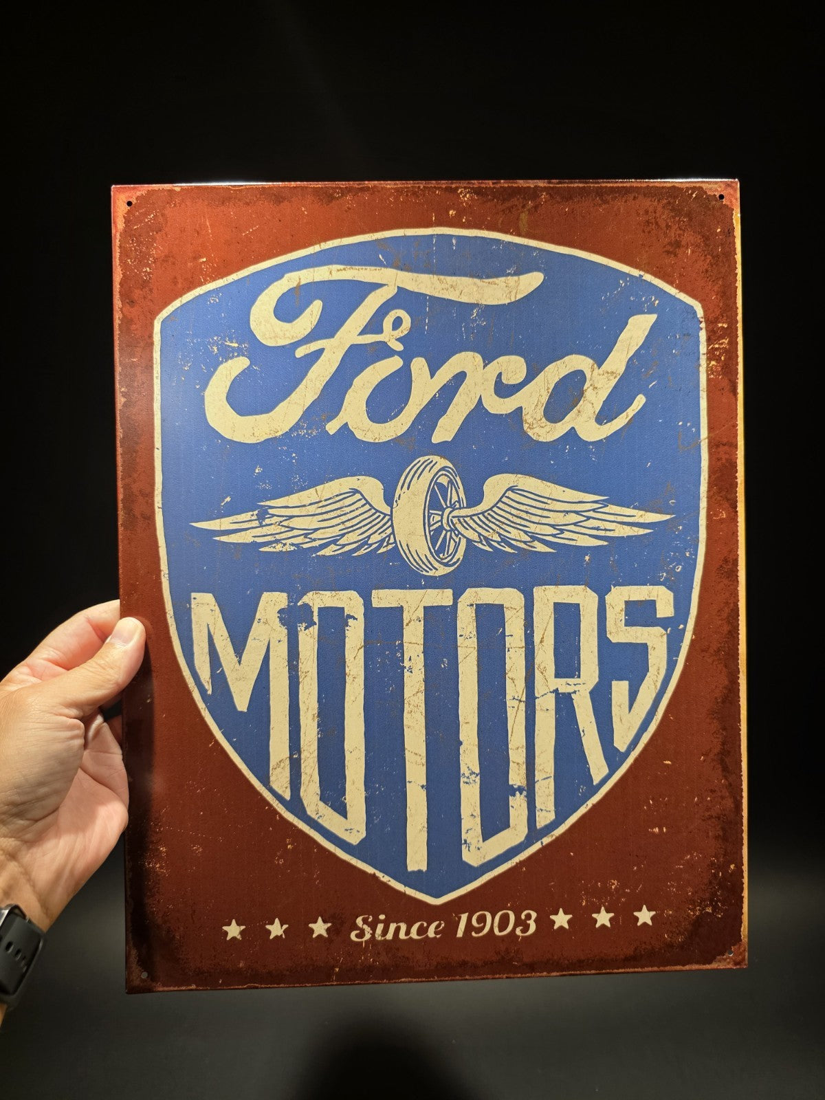 16" Metal Vintage Style Ford Motors Sign