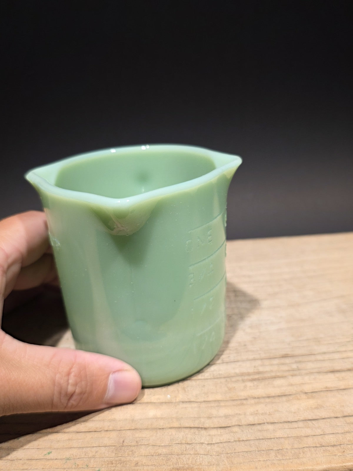 Antique Vintage Style 1 Cup Jadeite Depression Glass Retro