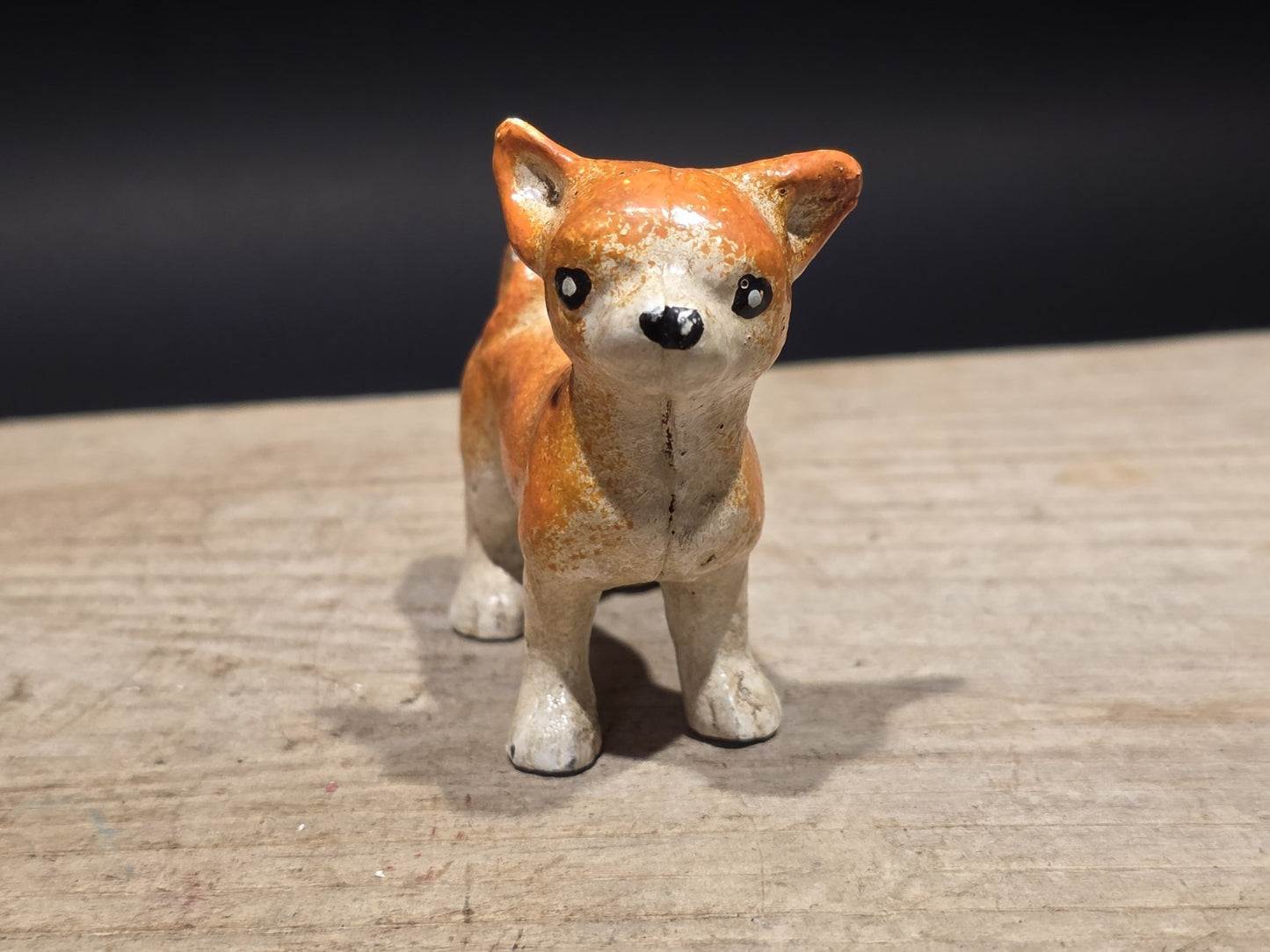 Vintage Antique Style Miniature Cast Iron Chihuahua Dog Figurine Dog