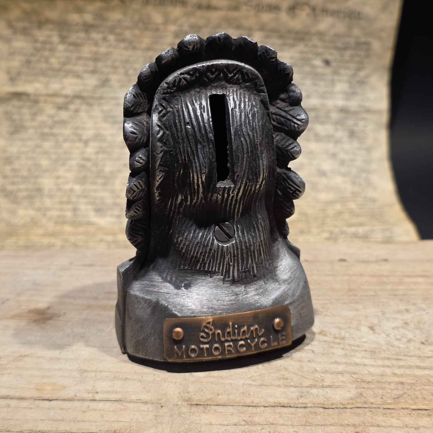 5" Vintage Style Metal Indian Motorcycle Coin Bank