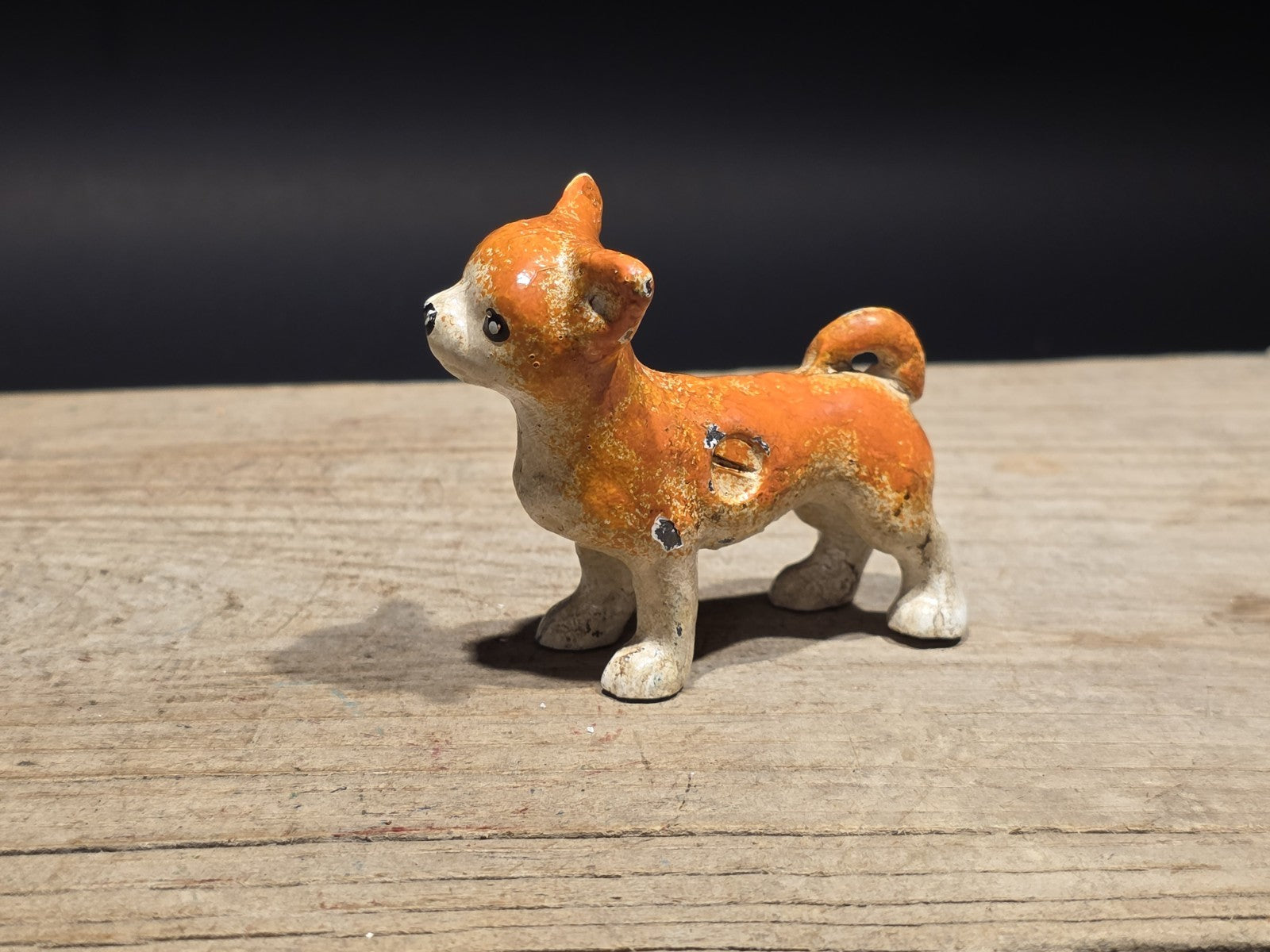 Vintage Antique Style Miniature Cast Iron Chihuahua Dog Figurine Dog