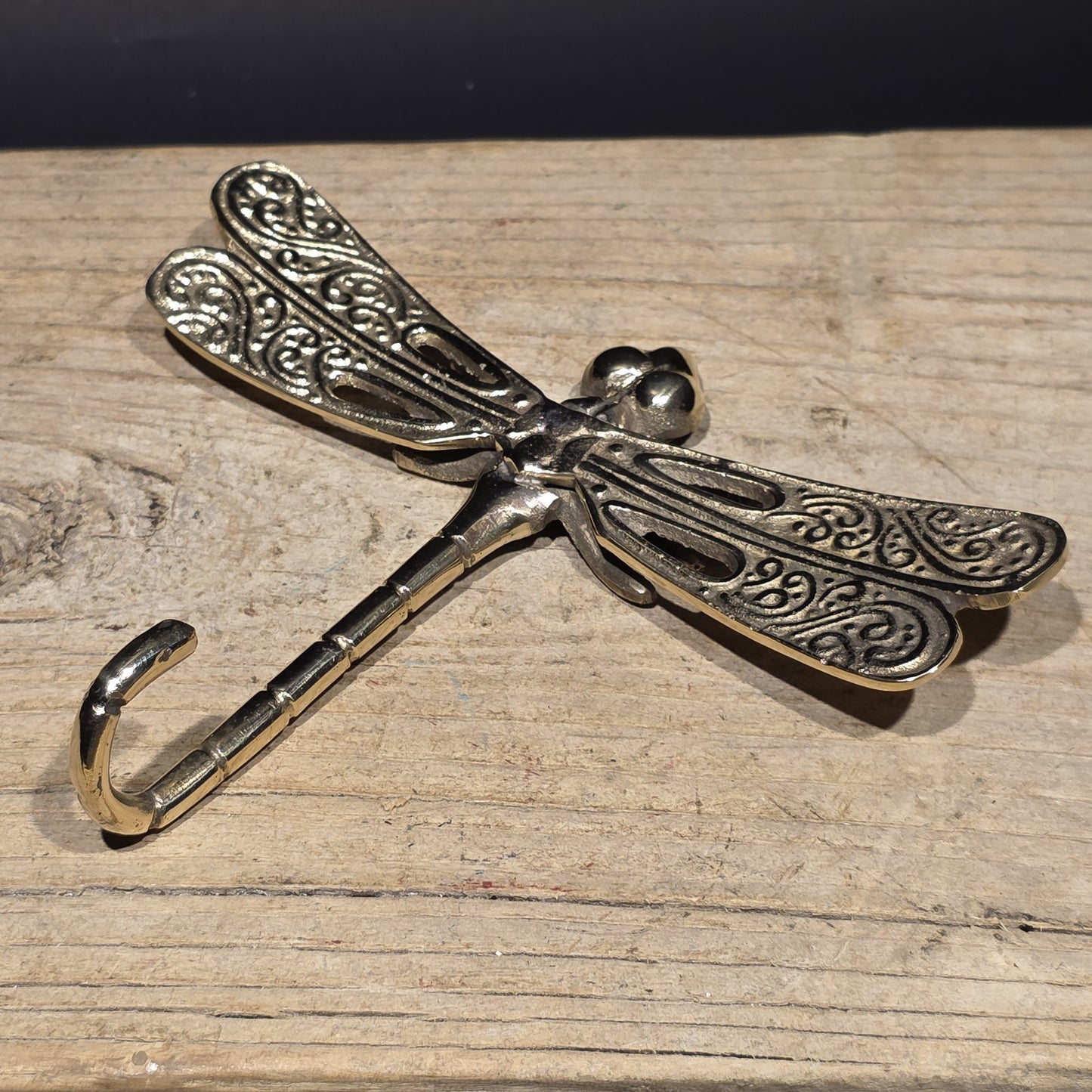 Solid Brass Dragonfly Wall Hook Art Nouveau Style Coat Hook