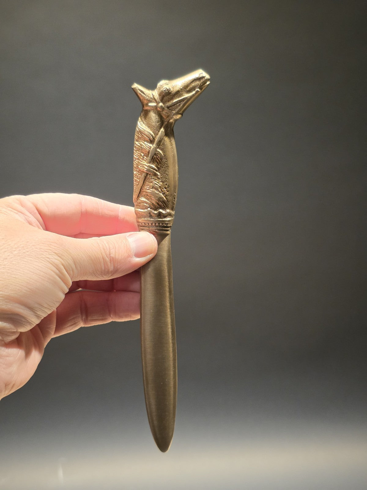 8 1/2"  Vintage Style Brass Horse Letter Opener