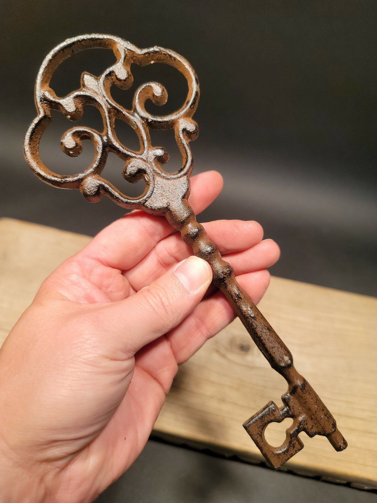 Antique Vintage Style Cast Iron Large Ornate Skeleton Key 