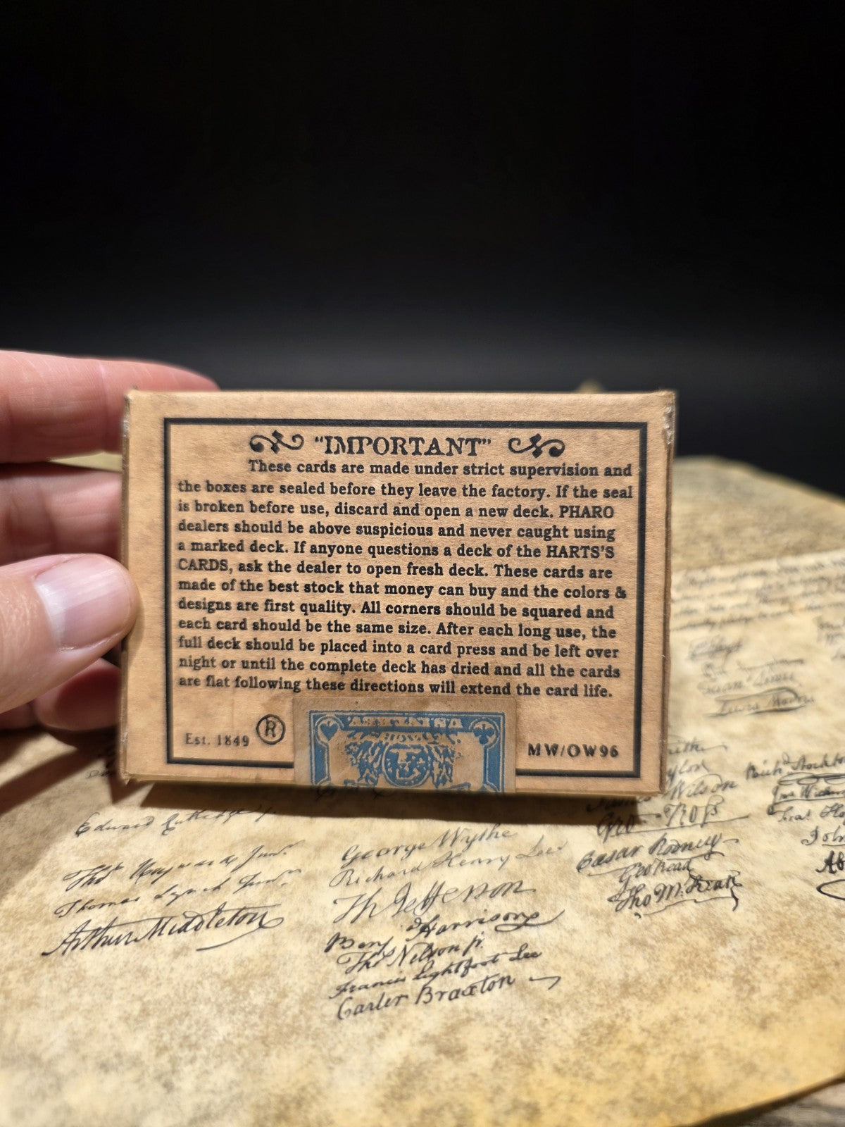 Antique Vintage Style 19th C Deck of Playing Cards