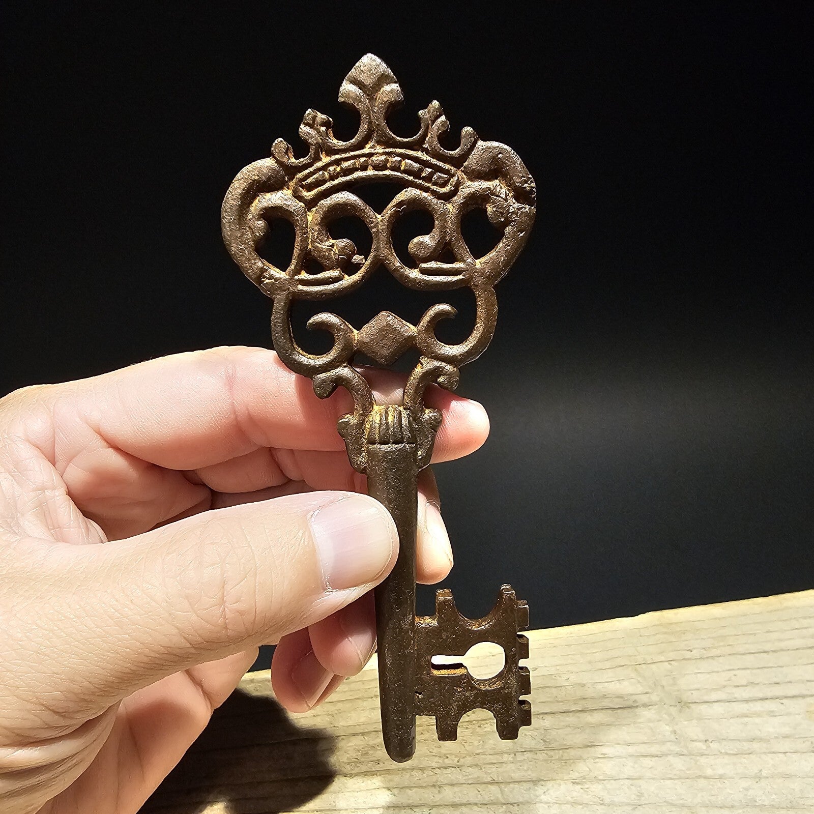 5" Antique Style Cast Iron Large Skeleton Church Key