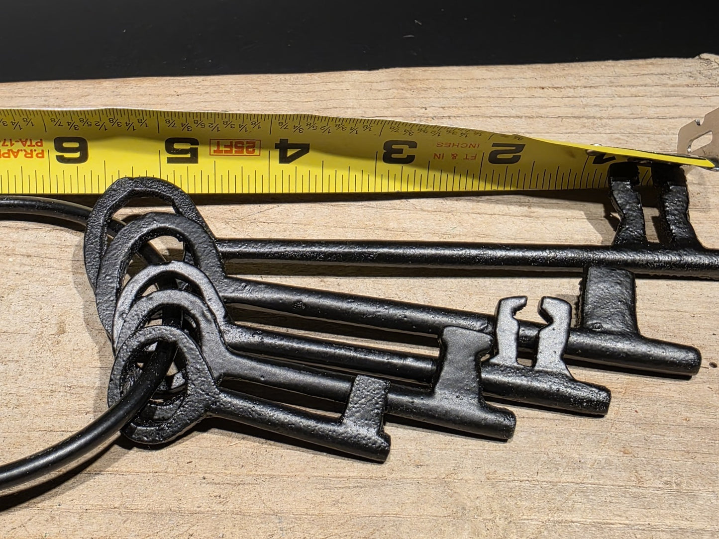 6" Antique Style Iron Large Skeleton Key Ring Set