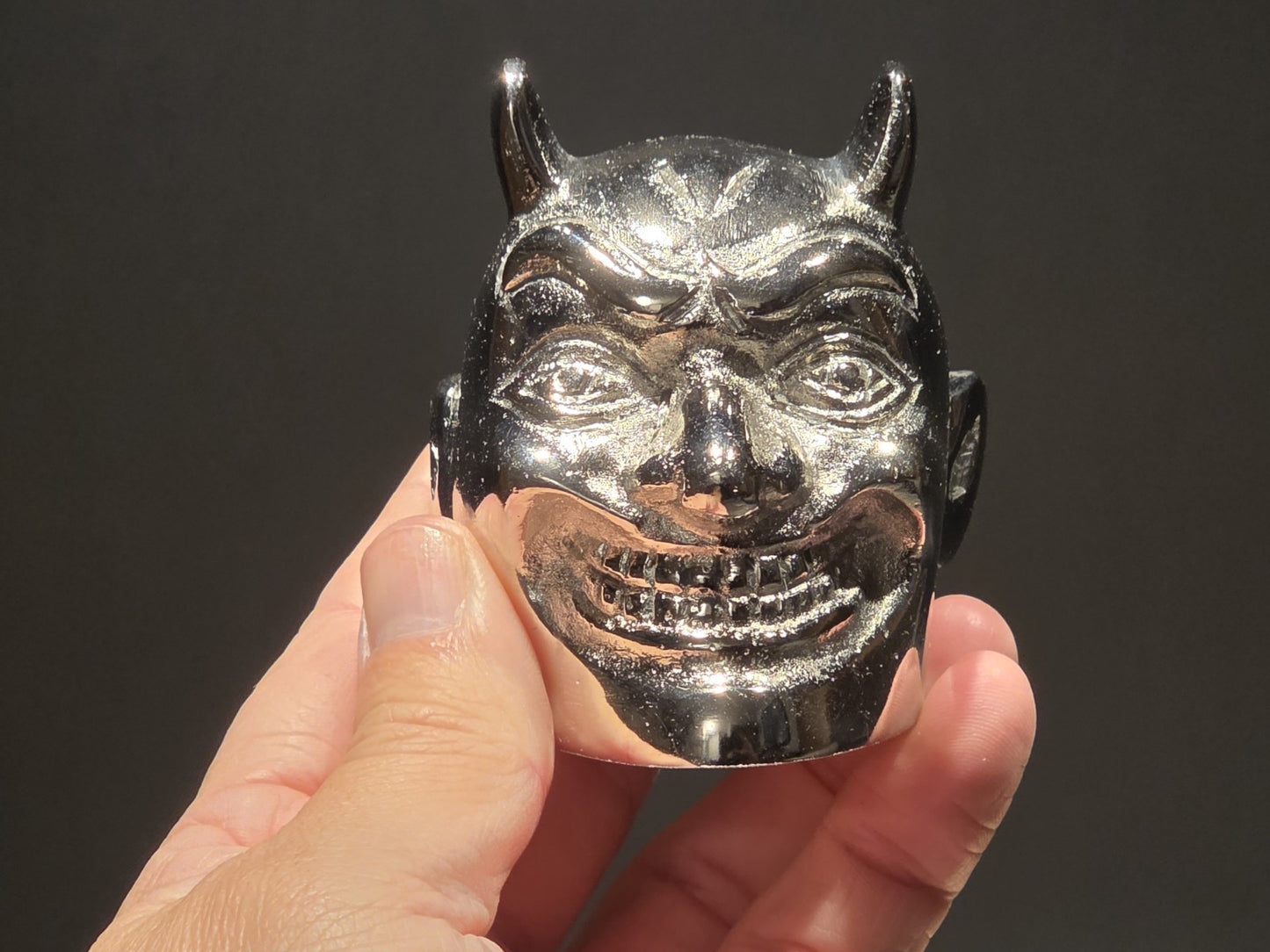 Vintage Style Devil Skull Metal Shifter Knob Hood Ornament- Undrilled