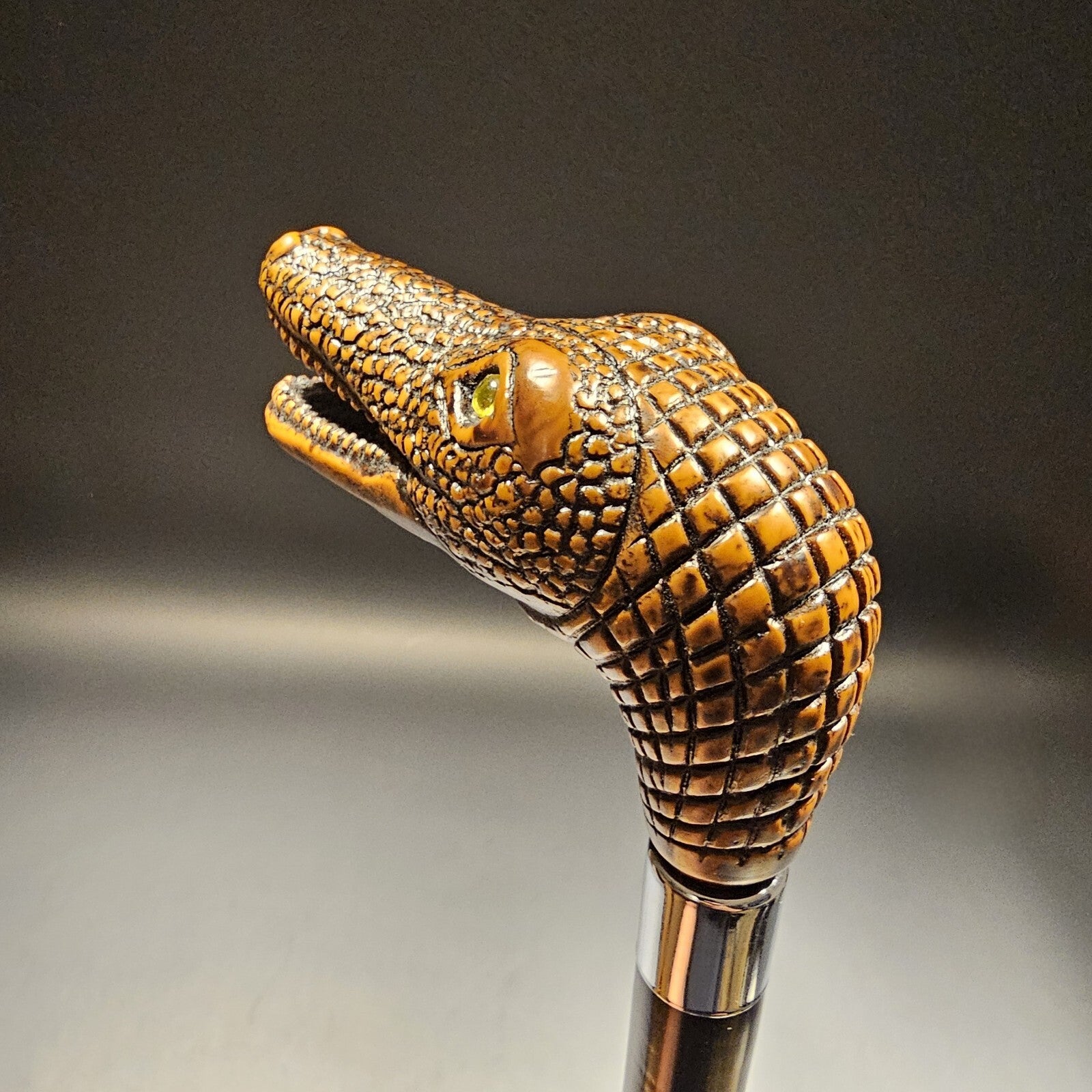 36" Antique Style Gator Head Walking Stick Cane