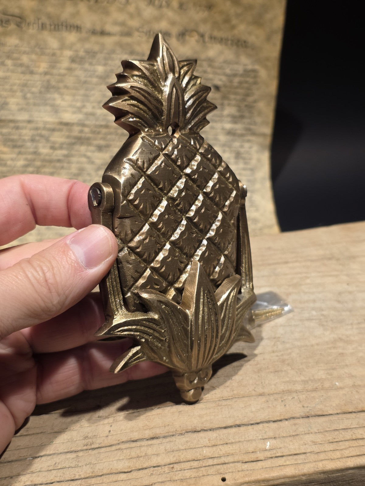 6" Vintage Style Solid Brass Pineapple Door Knocker Colonial Welcome Sign