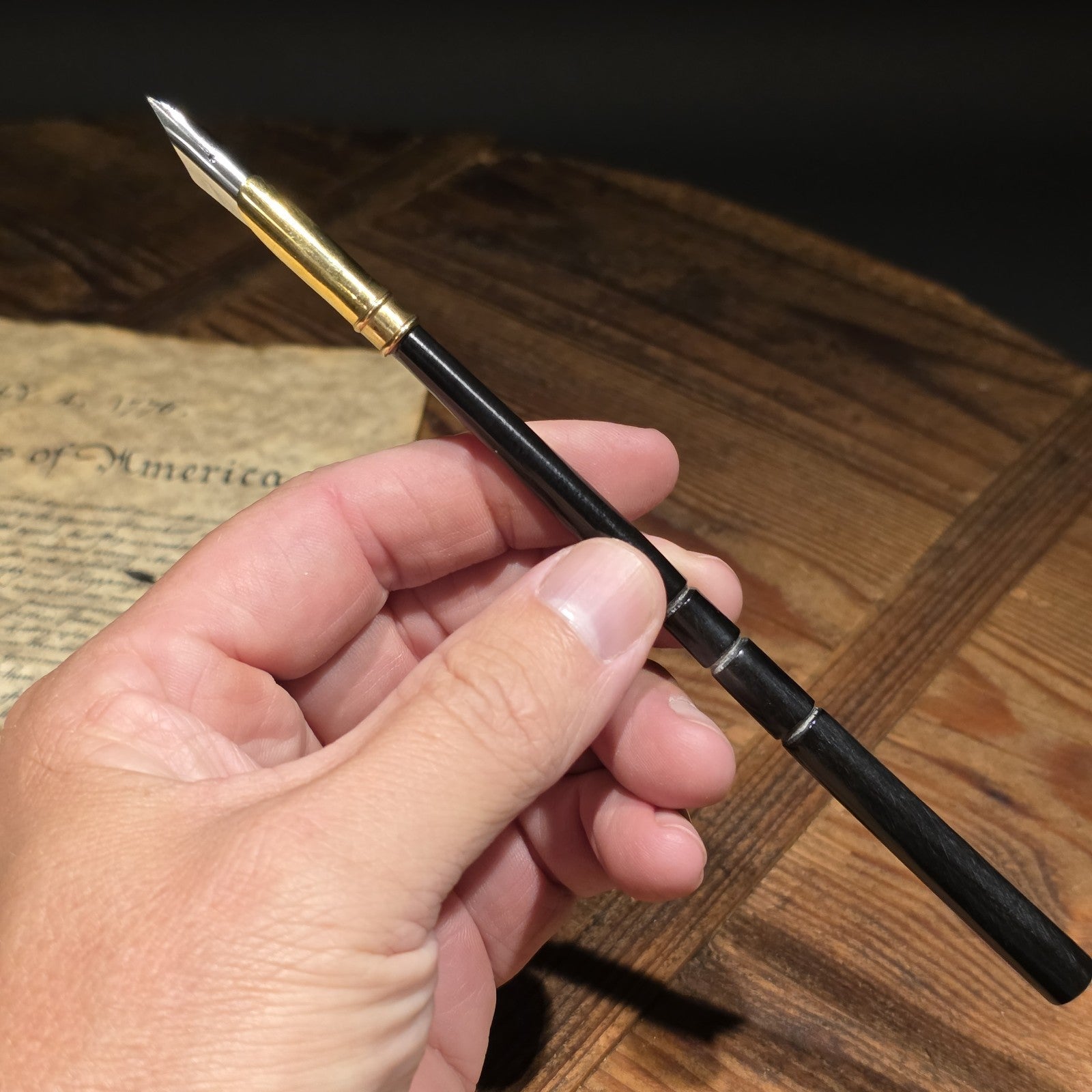 Black Bovine Horn Dip Pen – Antique Style Calligraphy Writing Pen