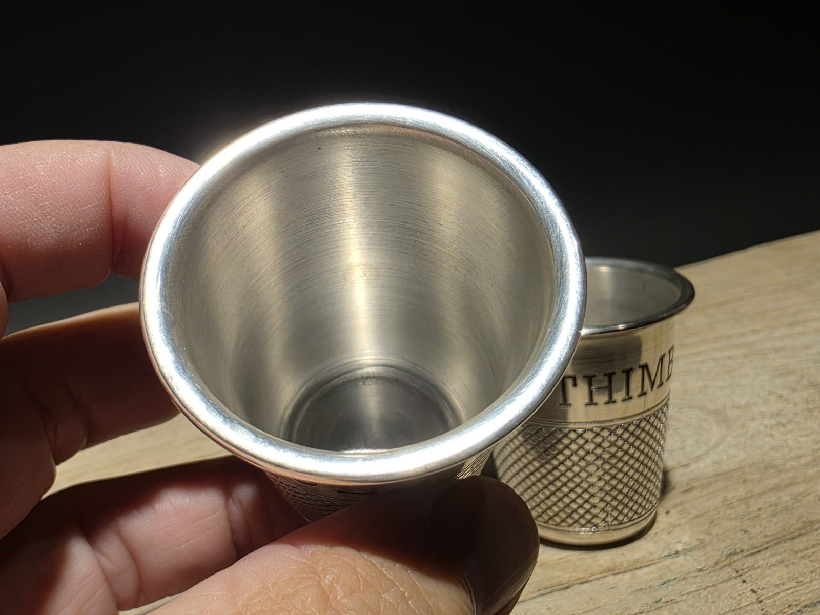 Vintage Style Metal Thimble Shot Glass Set