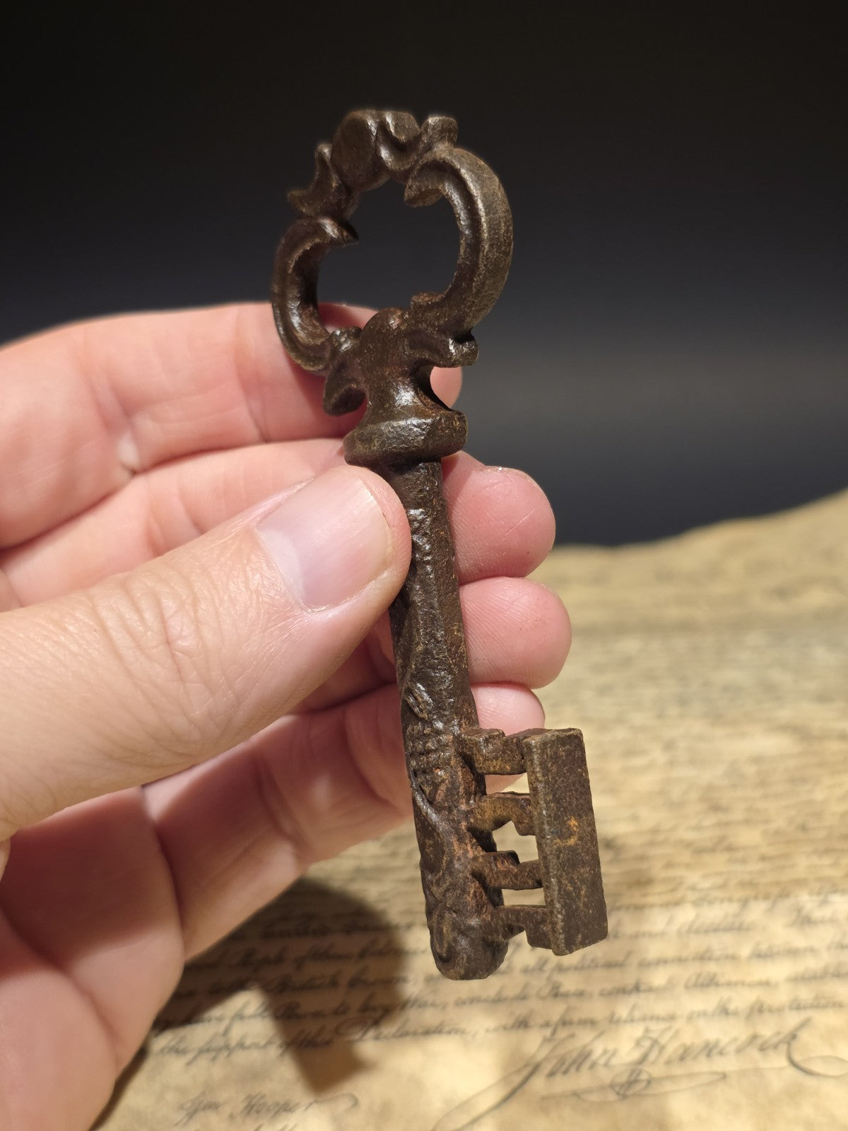 4" Antique Style Iron Large Skeleton Church Key