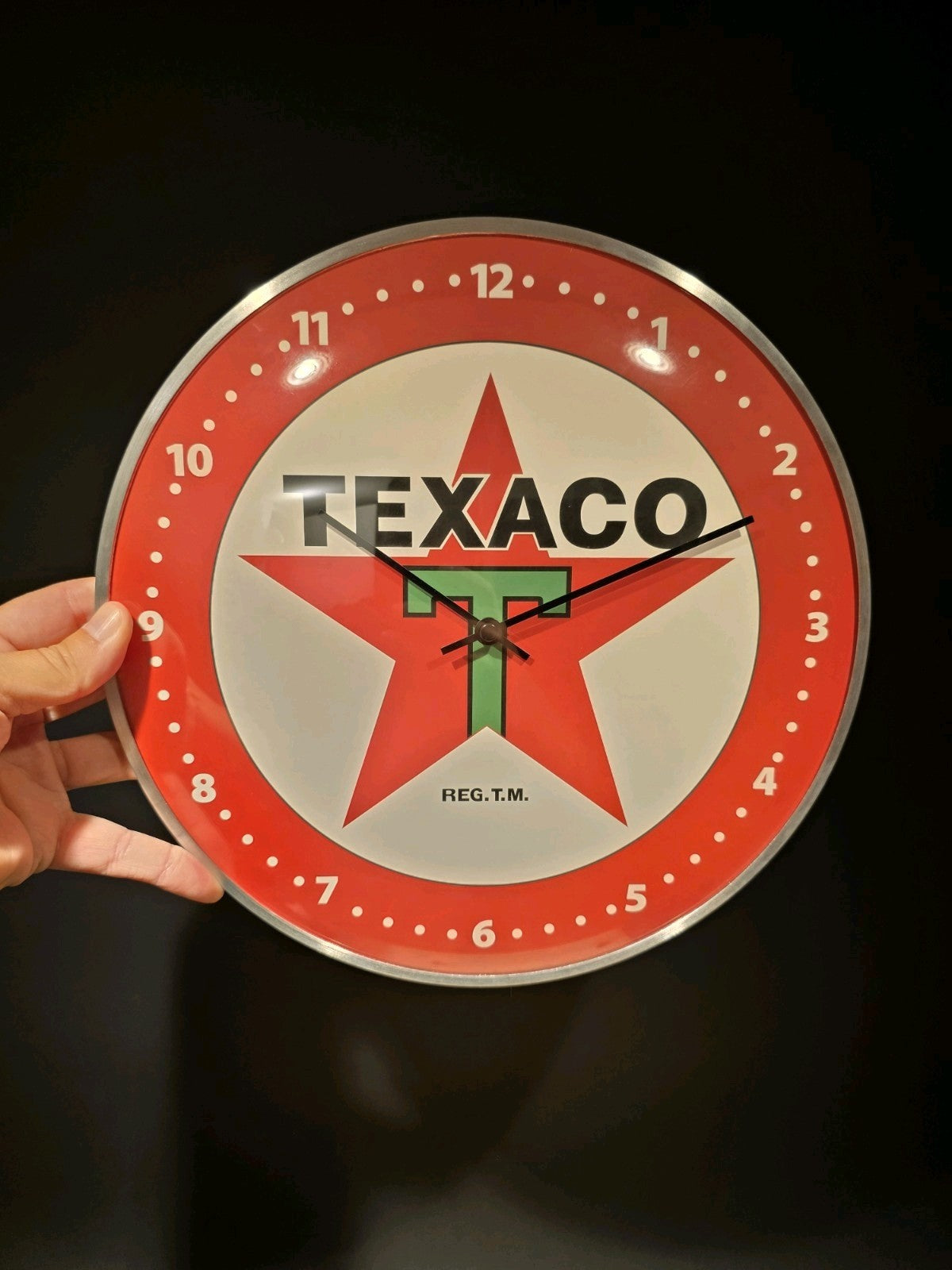 12" Antique Vintage Style Round Texaco Gasoline Oil Wall Clock Sign