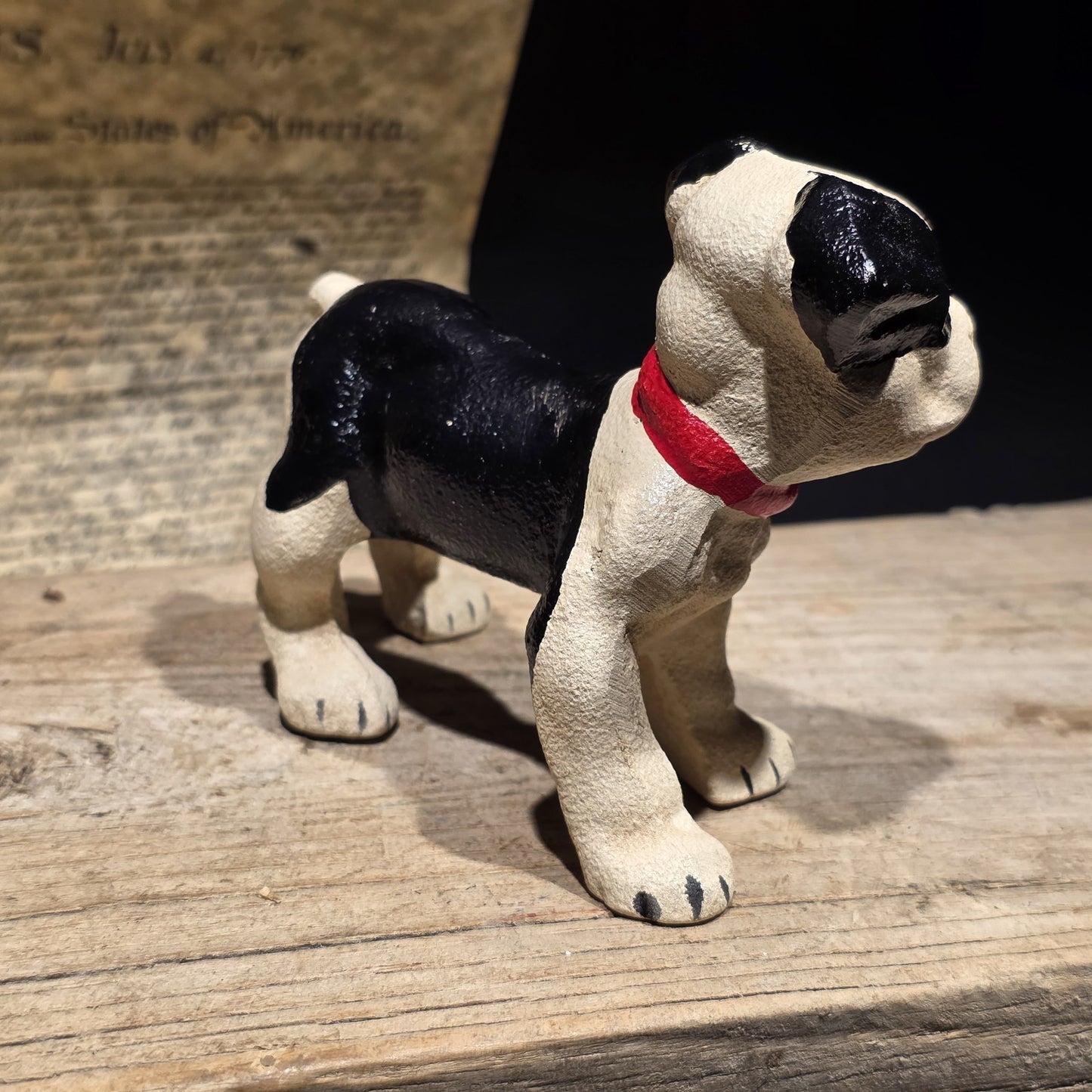 5" Antique Style Cast Iron Boston Terrier Dog Door Stop