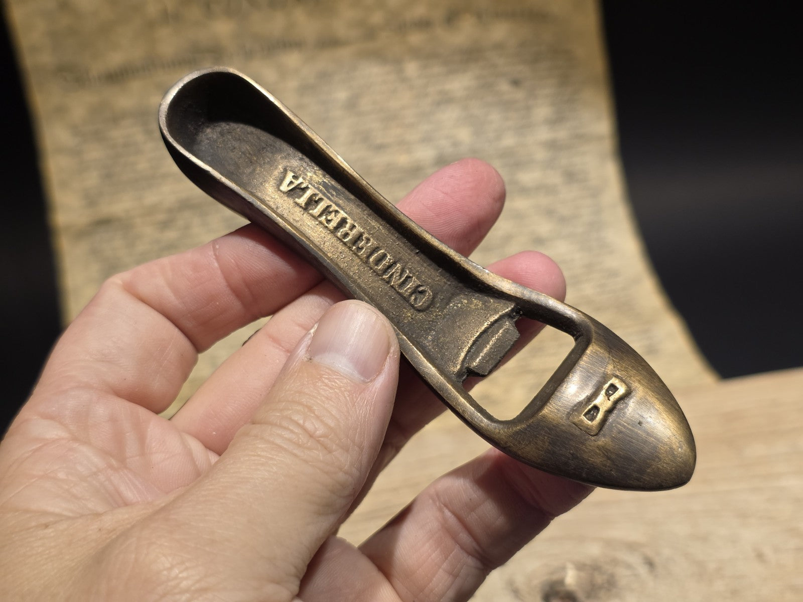5" Vintage Style Brass "Cinderella" High Heel Shoe Bottle Opener