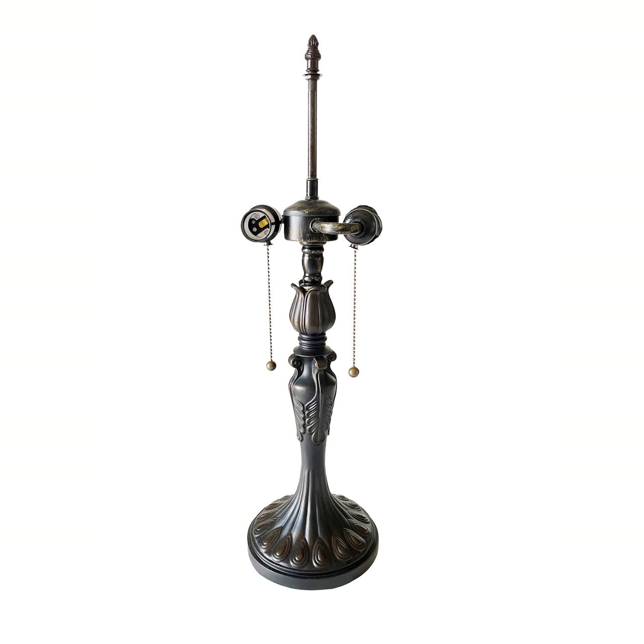 23.5" Antique Vintage Style Peacock Stained Glass Table Lamp