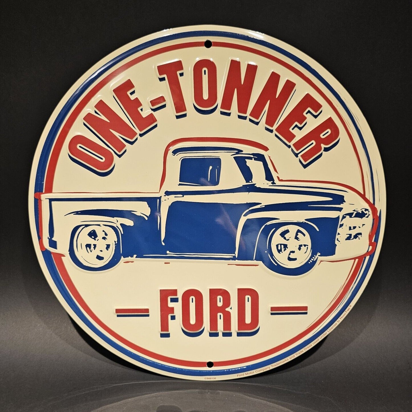 12" Antique Vintage Style Round Metal Ford Sign Plaque