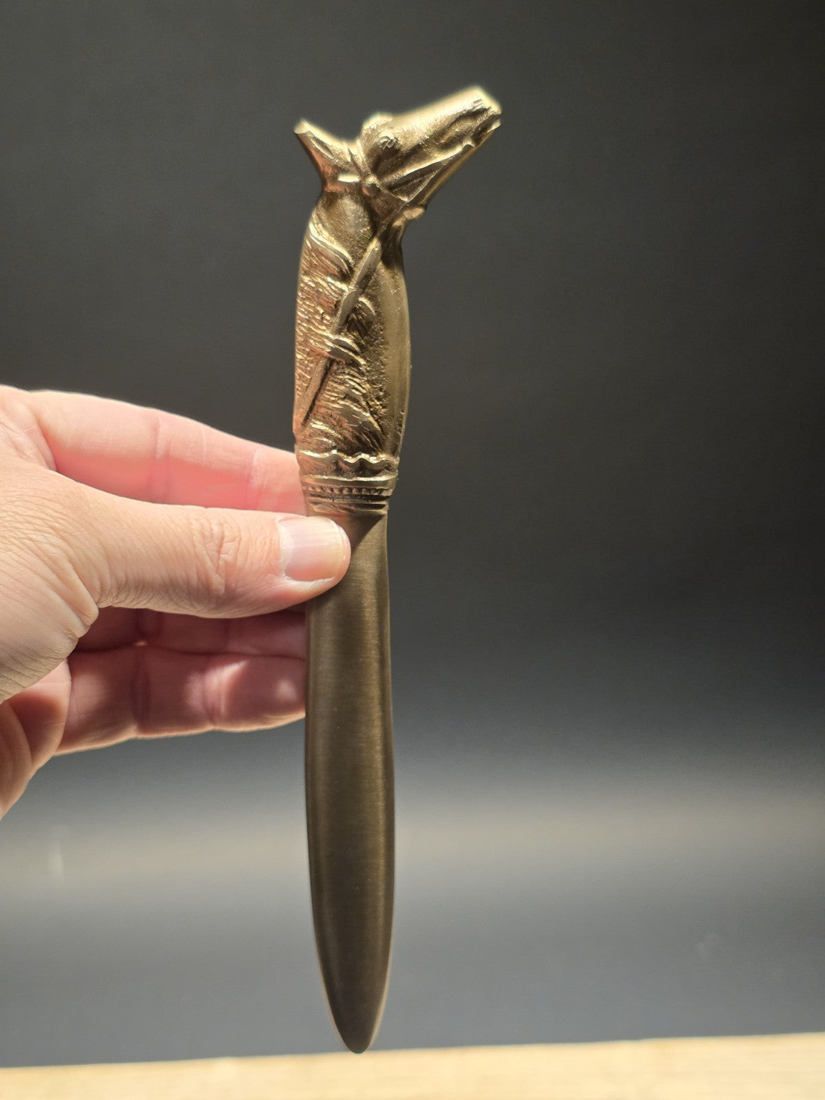 8 1/2"  Vintage Style Brass Horse Letter Opener