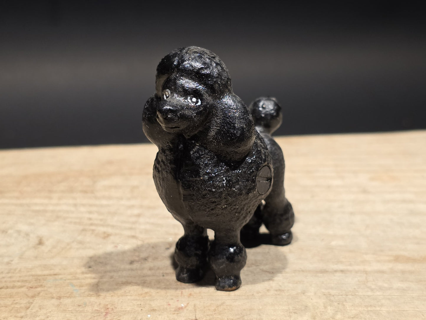 Cast Iron Poodle Dog Figurine – Vintage Style Black Poodle Statue