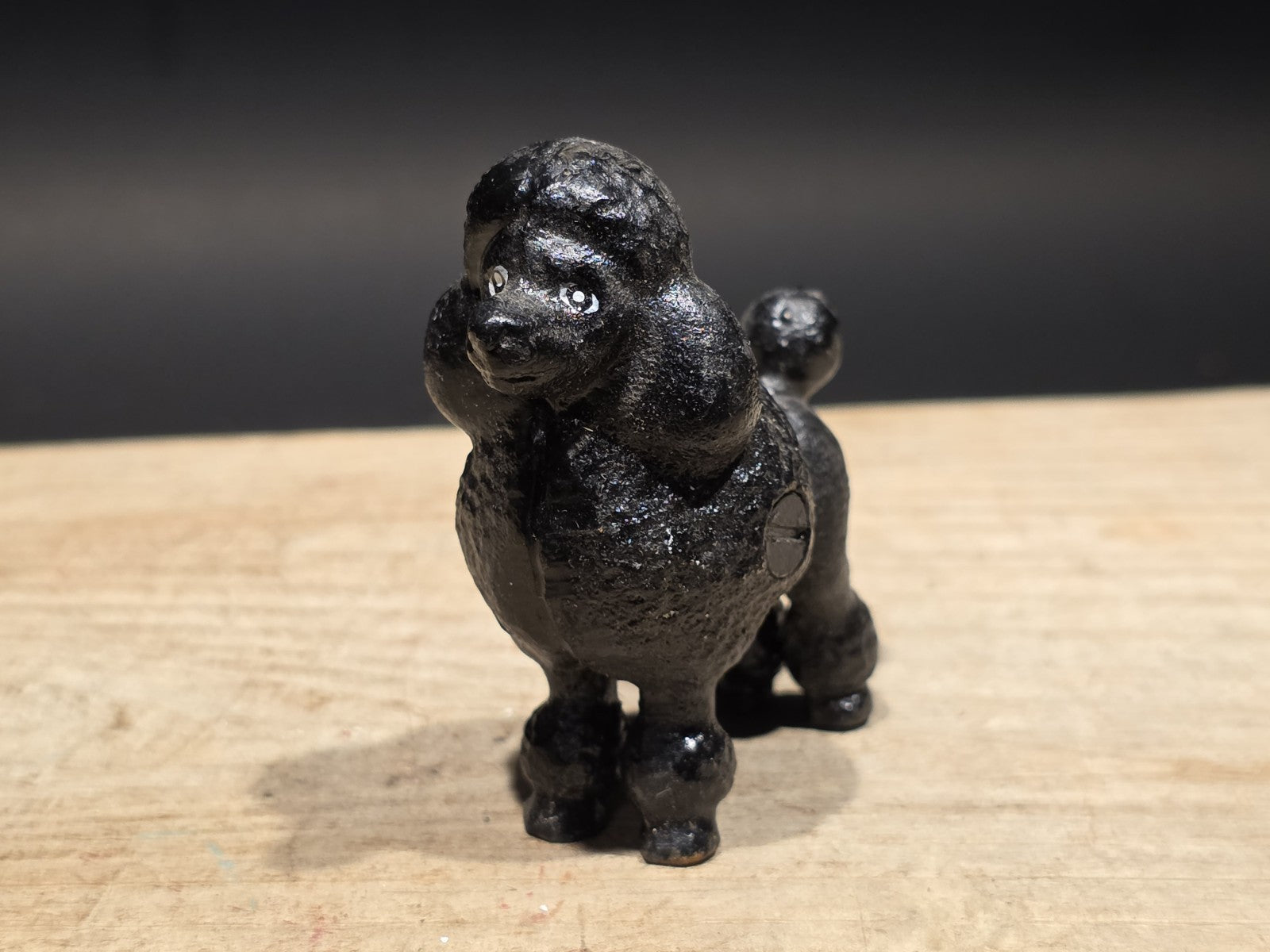 Cast Iron Poodle Dog Figurine – Vintage Style Black Poodle Statue